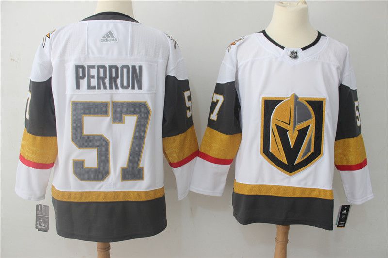 Men Vegas Golden Knights 57 Perron Fanatics Branded Breakaway Home White Adidas NHL Jersey
